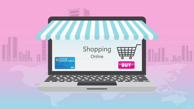 Online-shopping auf handy-anwendungskonzept