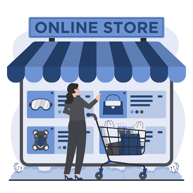 Online-Shopping-E-Commerce-Konzept Transaktionen und digitale Marktplatz-Zahlungsverkaufskonzepte