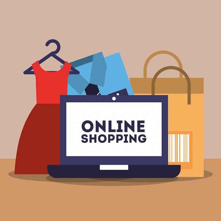 Vektor online-shopping-handel