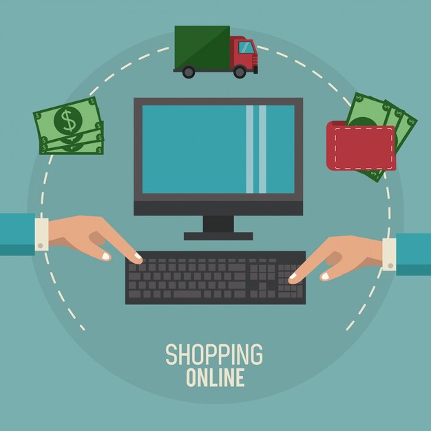 Vektor online-shopping-hintergrund