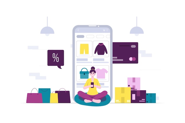 Online-Shopping Konzept flache Illustration