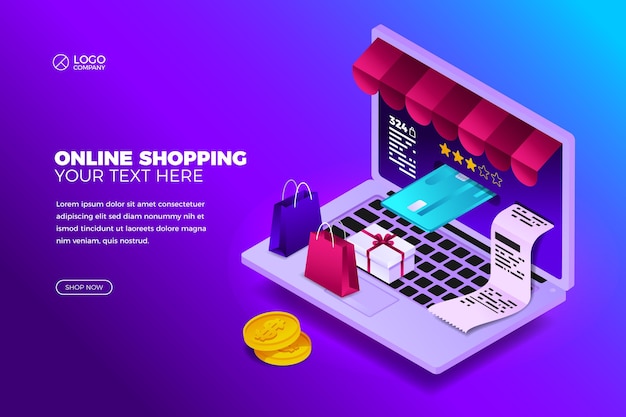 Online-Shopping-Konzept mit Laptop