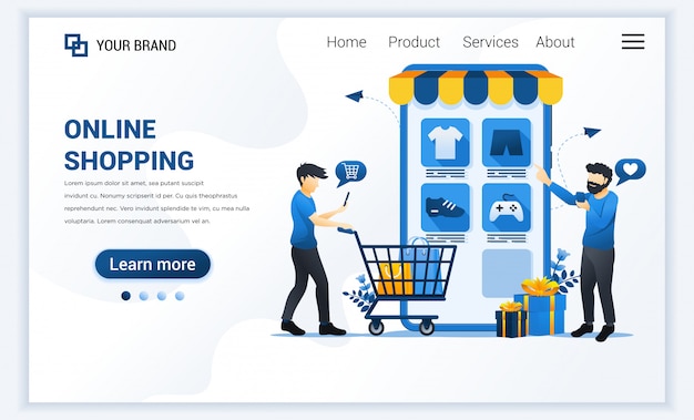 Vektor online-shopping-landingpage