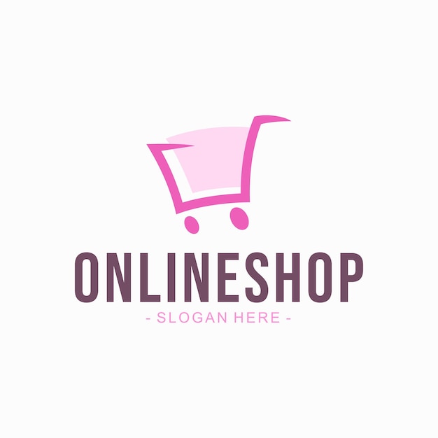 Vektor online-shopping-logo und schild im minimalistischen line-art-stil