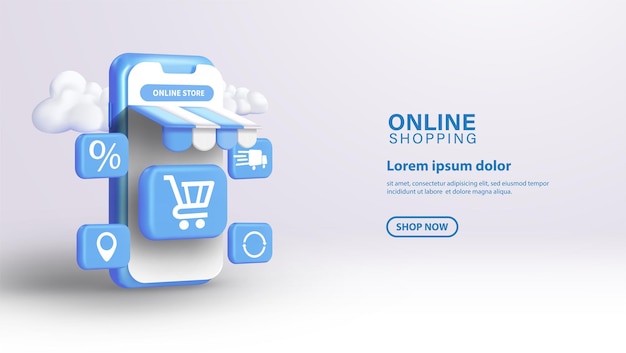 Online-Shopping mit Hintergrund