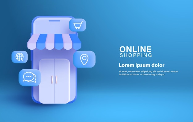 Online-shopping mit hintergrund