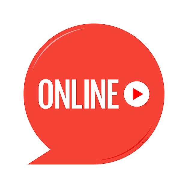 Online-Stream Rotes Symbol für direkte Rede und direkte Rede Online-Sprache Vektorillustration