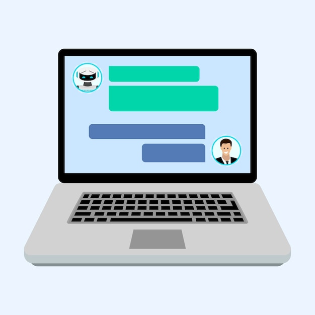 Online-Support-Chatbot-Laptop-Chat mit Unterstützung