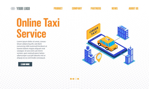 Online Taxi Service Landing Page