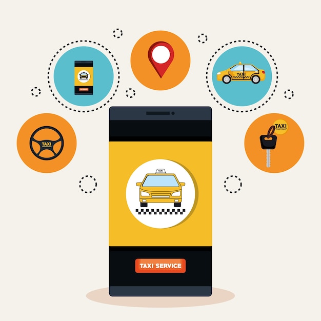 Online taxi service smartphone anwendung transport