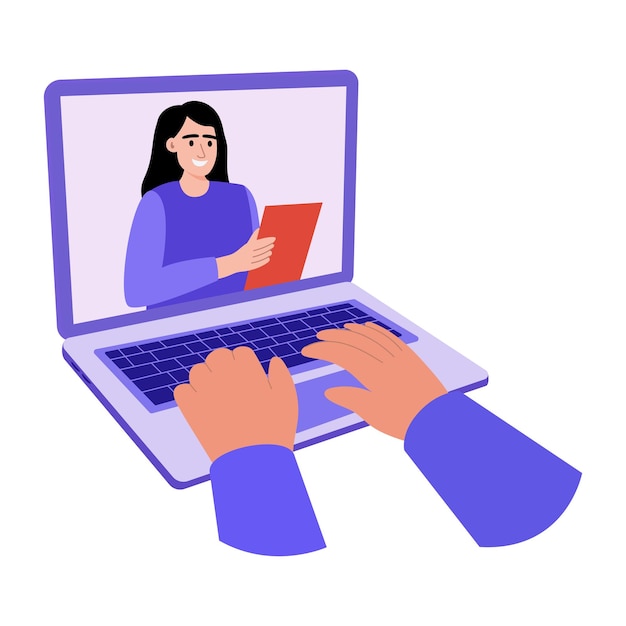 Online-Treffen oder Videoanruf auf einem Laptop