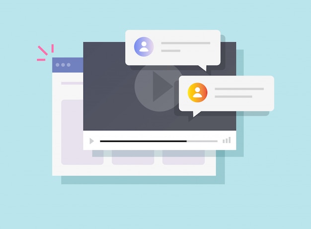 Online-Website-Video-Player-Chat-Kommentare oder Diskussion zum Webinar-Schulungs-Tutorial