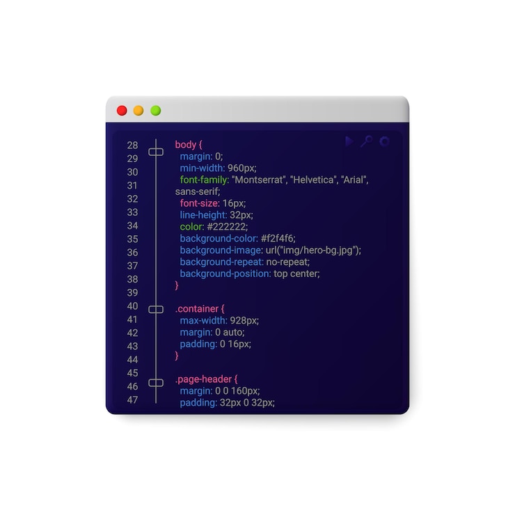 Vektor online-windows-site mit codevorlage