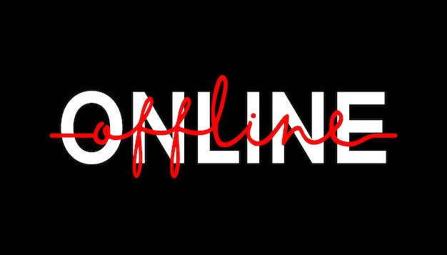 Online zu offline - kalligraphie schriftzug zitat