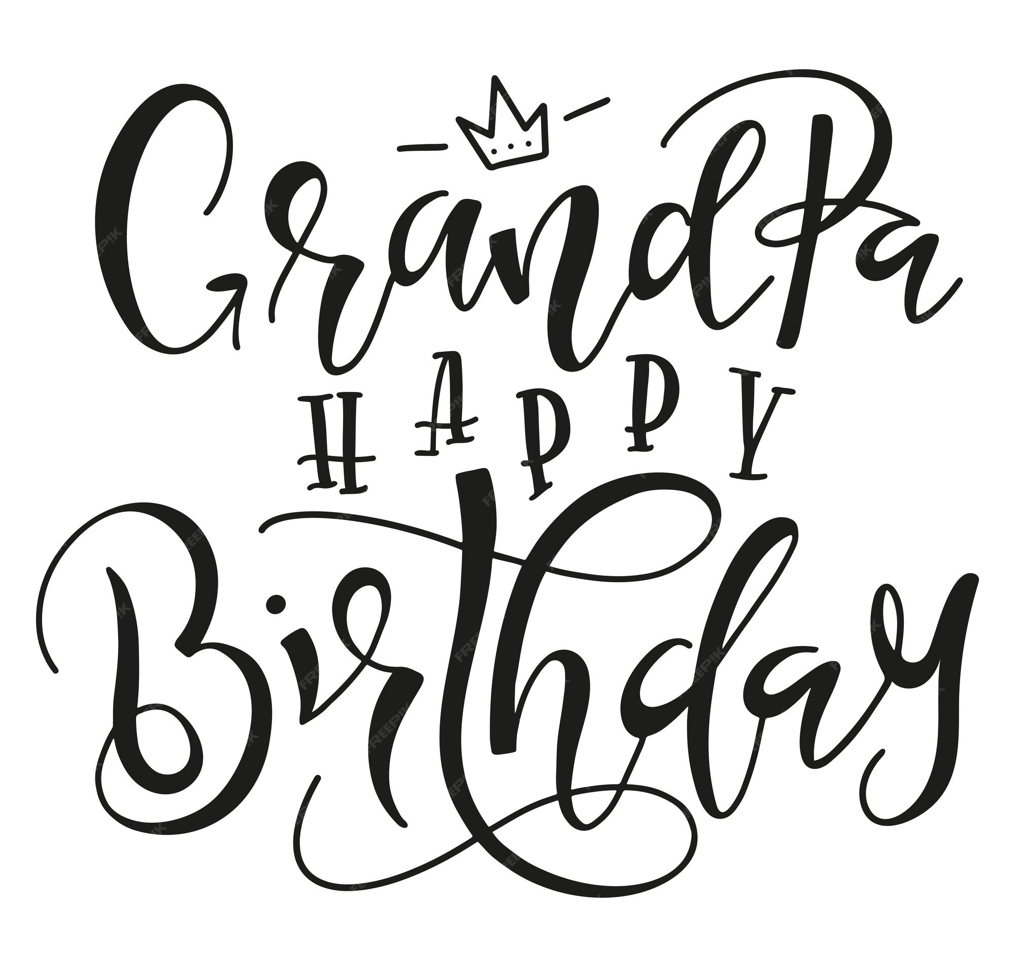 Opa alles Gute zum Geburtstag Premium Vektor