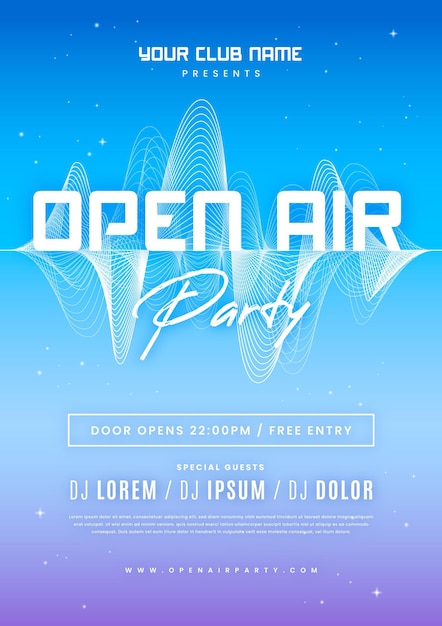 Open air party poster vorlage