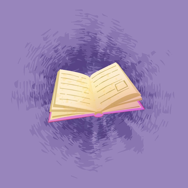 Open purple book faszinierende geschichte