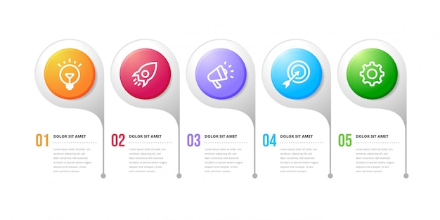 Option nummer workflow infografik design