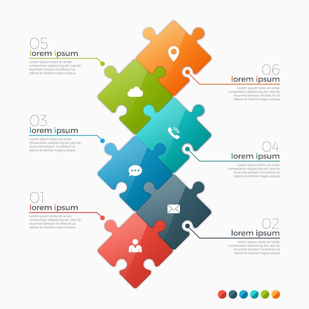 Optionen infographik vorlage mit puzzle-abschnitten