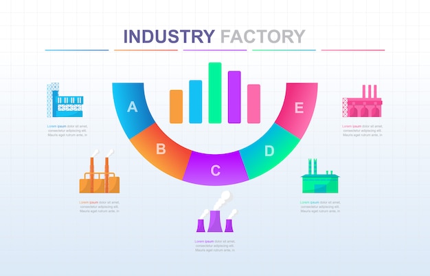 Optionsschema diagramm diagramm diagramm analytics factory industrial business infografik