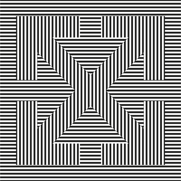 Vektor optische illusion schwarz-weiß gestreifte mehrseitige pfeile vektorhintergrund
