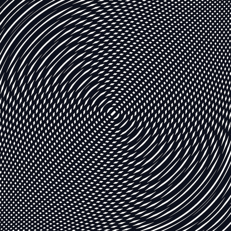 Vektor optischer hintergrund mit einfarbigen geometrischen linien. moiré-muster, trance-effekt.