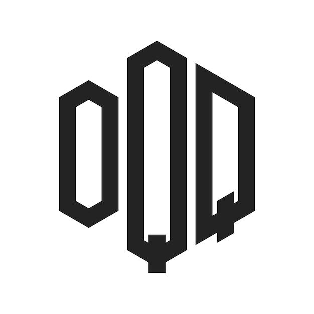 OQ-Logo-Design Anfangsbuchstaben OQ-Monogramm-Logo in sechseckiger Form