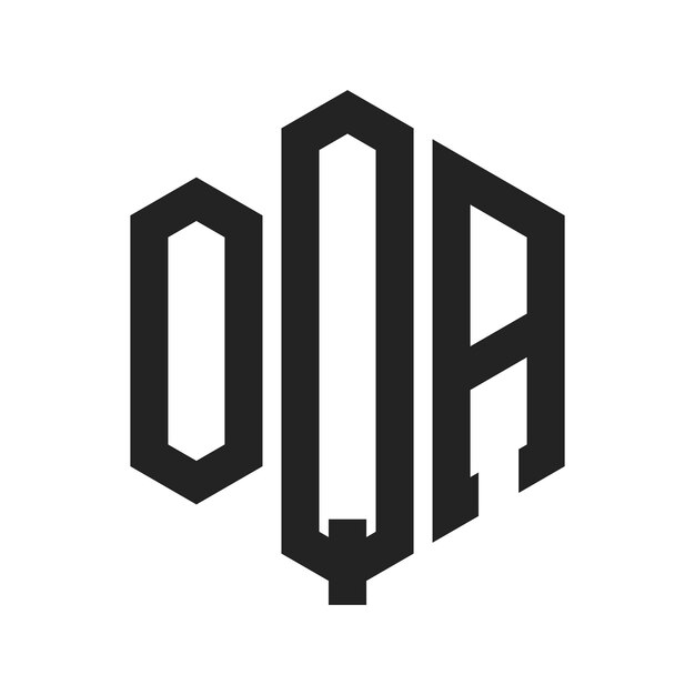 OQA Logo Design Initial Letter OQA Monogram Logo mit Hexagonform