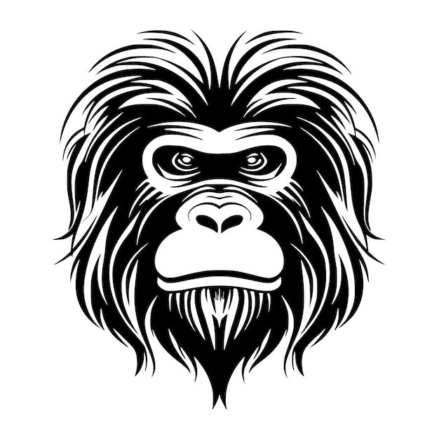 Orang-utan-kopf-affen-wildtier-illustration