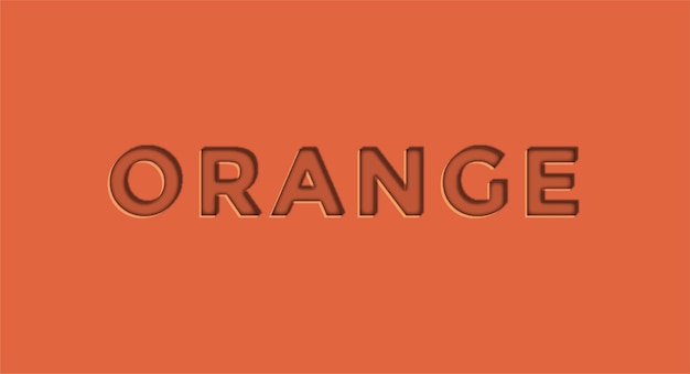 Orange 3d bearbeitbarer vektortexteffekt Kostenlosen Vektoren