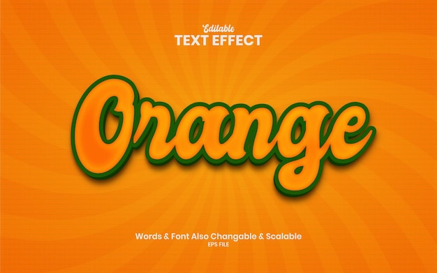 Orange 3d-vektor-text-effekt