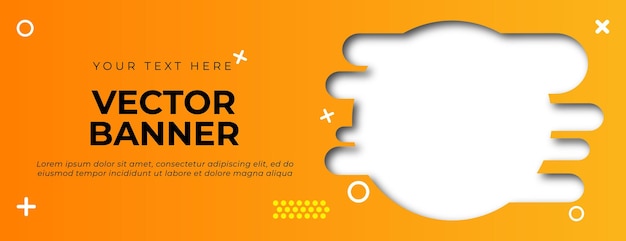 Orange abgerundete Form Banner Template Design