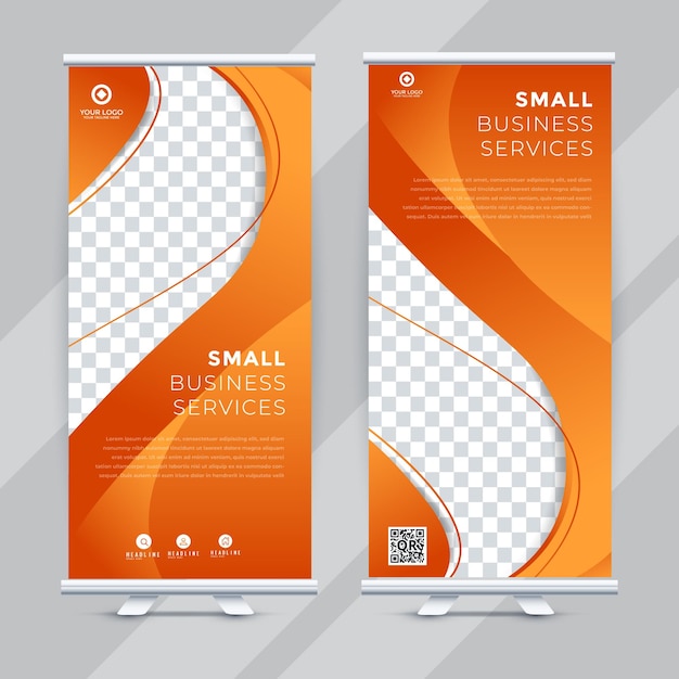 Orange abstrakte formen modernes trend business roll up banner