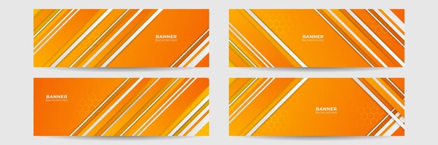 Orange abstrakter bannerhintergrund. vorlage für geschäftskonferenzen. vektor-lebendiges orange-gelbes banner für social-media-event-promo