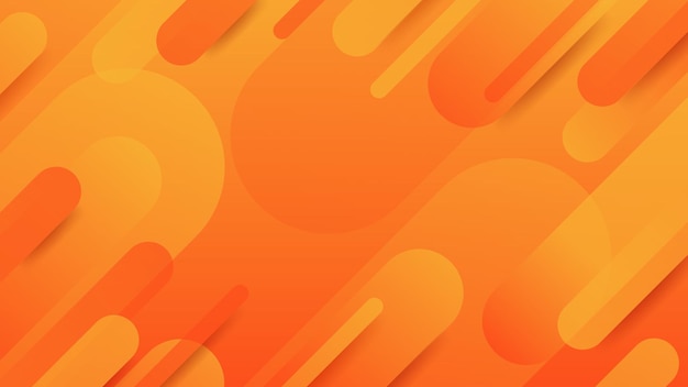 Orange abstrakter einfacher geometrischer Hintergrund. Orangefarbene Elemente mit fließendem Farbverlauf