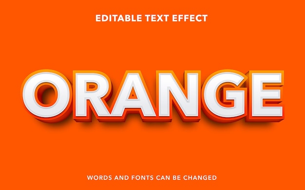 Orange bearbeitbarer Texteffekt