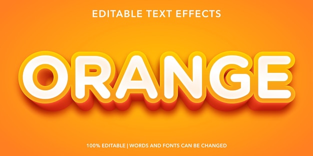 Orange bearbeitbarer texteffekt