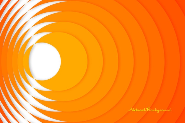 Orange bis gelber Kreis halb geschnittener geschichteter minimaler Hintergrund abstrakt