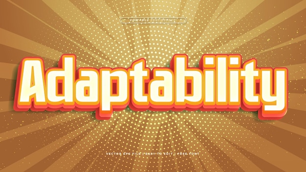 Orange, braun und gelb Anpassungsfähigkeit 3D-bearbeitbarer Text-Effekt Schriftartstil