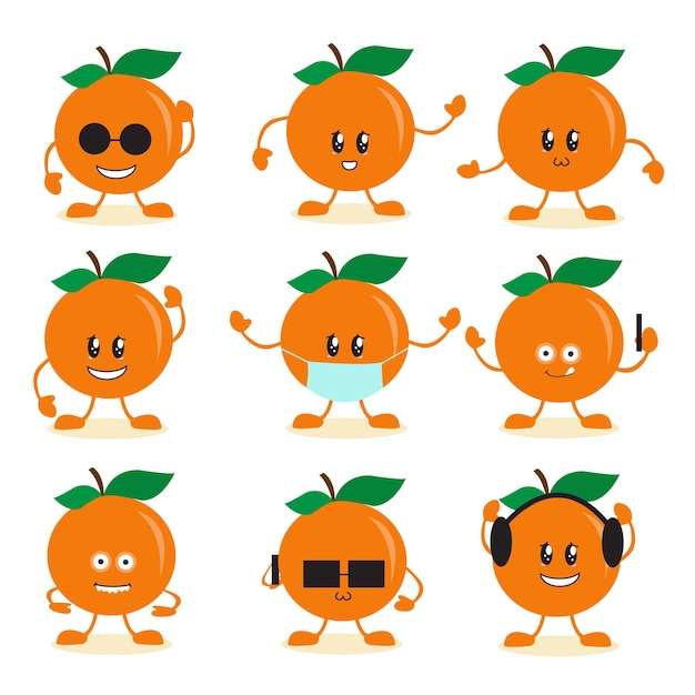 Orange charakter cartoon-vektor-illustration