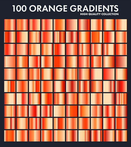 Vektor orange chrom gradient set muster vorlage sonne früchte farben für design sammlung von hoher qualität