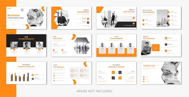 Vektor orange corporate präsentationsdesign