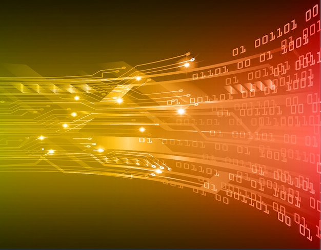 Orange cyber circuit zukunftstechnologie hintergrund