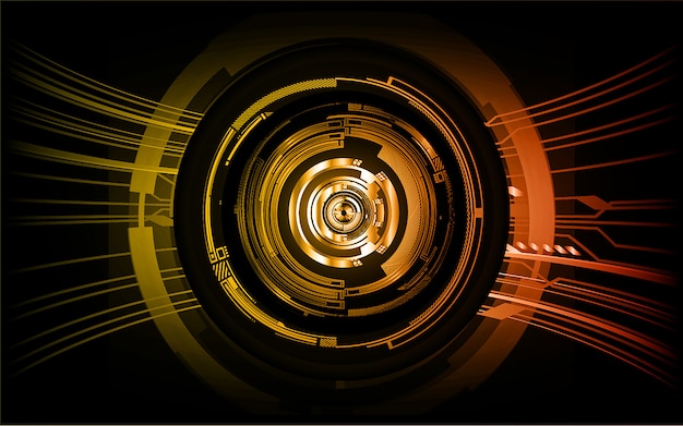 Orange eye cyber circuit zukunftstechnologie hintergrund