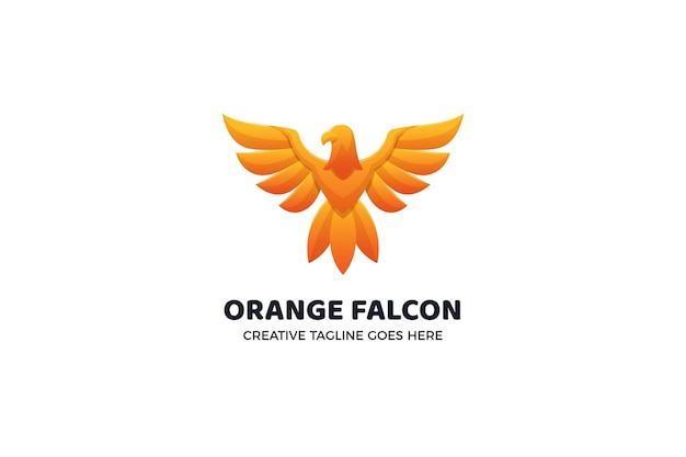 Orange Falcon Animal Logo Vorlage