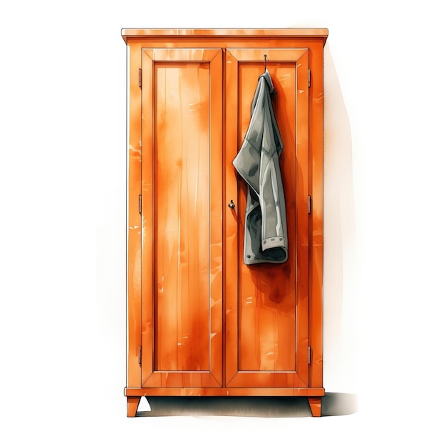 Vektor orange farbe kleiderschrank aquarell vektor weißer hintergrund