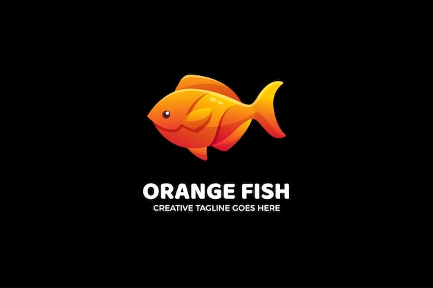 Orange Fisch Farbverlauf Logo Vorlage