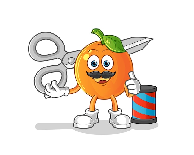 Orange friseur cartoon maskottchen