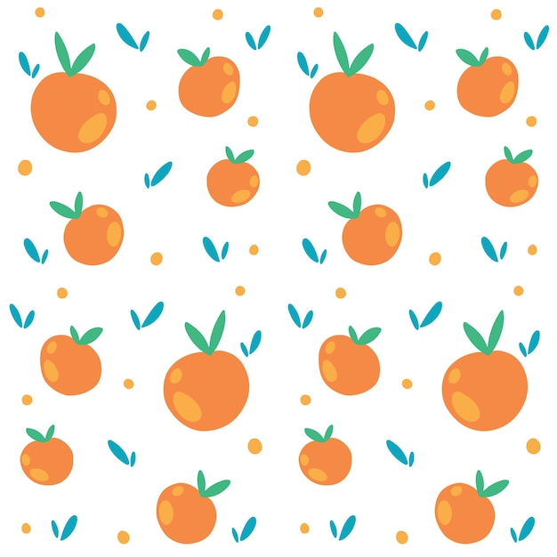 Orange, frucht, vektor, seamless, muster, hintergrund