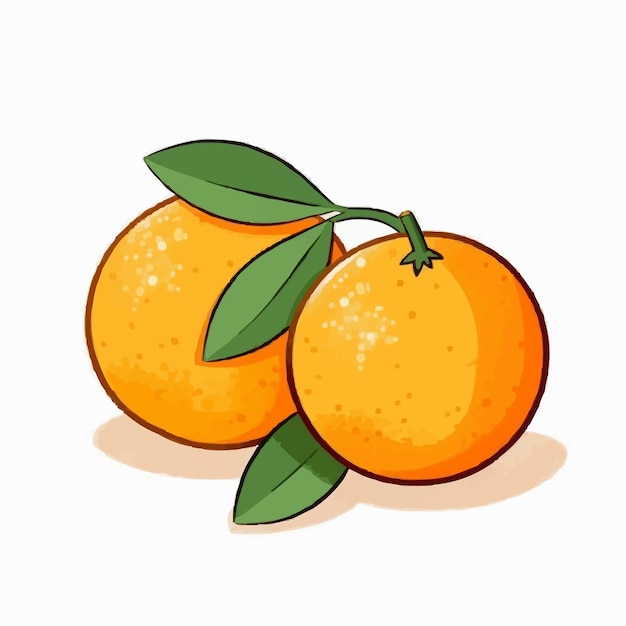 Vektor orange fruit logo cartoon art illustration konzept süßes veganes essen